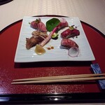 かわらまち 花ざくろ - 飛騨牛の握り