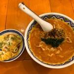 中国ラーメン揚州商人 - カレータンタン麺＋皿蝦ワンタン