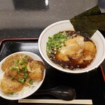 平達食堂 - 黒マー油らーめん＋チャーシュー丼セット2020.07.02