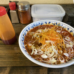 手打ちラーメン 森清 - 麻辣ラーメン(麻辣ネギ増し)