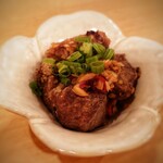 肉 もつ 土穂 - お通し(レバーの油淋鶏風)