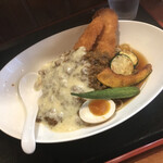 麺創 なな家 - 猪のキーマカレー麺 1200円（+ささ身カツ乗せ 300円）