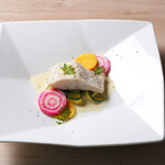 レストラン 桂姫 - 大王イワナとズッキーニの軽いフリカッセ　山椒風味