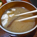 釜めし魚政 - ナスと豆腐の味噌汁