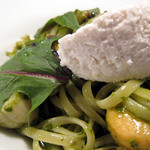 ジャンカルド - 粒貝とホタテのバジルソース、リングイネ (2012.6)