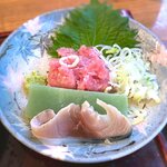 さくら本店 - (ﾗﾝﾁ)さくら定食 小鉢：ネギトロ　2020.7.3
