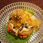 りょうりや 御旅屋 - 川蟹の土佐酢ジュレがけ