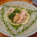 小魚料理 とみ助 - 皮はぎ刺身（生肝付）09.Jan