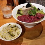 麺屋 六感堂 - 冷製ゴーヤヌードル＋ゴーヤチャンプルー炊き込みご飯