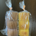 粉歩ベーカリー - ちぎりパン
      左　紫いも　　右　かぼちゃ