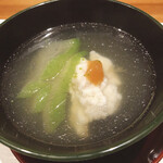 蕎麦割烹  倉田 - 鱧に梅肉載せ翡翠冬瓜