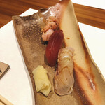 蕎麦割烹  倉田 - 炙り握り3貫