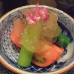 まき村 - トマトアスパラ土佐酢ジュレ