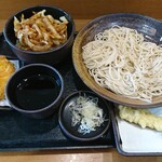 ゆで太郎 - ミニかき揚げ丼550円大盛サービス無料+海老天クーポン使用