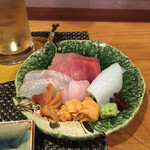 和食 登夢 - お造り。ウニが久しぶりにおいしいのに当たった！