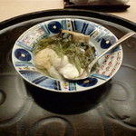 懐石料理 桝田 - 蒸しあわび、ジュンサイ