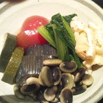 蕎麦ひら井 - 野菜の煮炊き