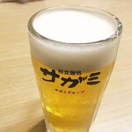Sagami - 生ビール登場！ジョッキにサガミと名入り。
      中身はアサヒスーパードライですが、少々薄い…。