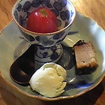 炭火割烹 蔓ききょう - デザートにも野菜を使ってました。