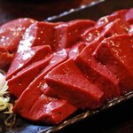 Finest raw liver sashimi