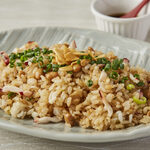 Garlic fried rice with local octopus and soft natto