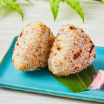 2 grilled rice Onigiri with plum and shisojako