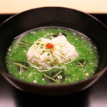 道人 - 味のこーいハモをおくらのすり流しで。