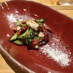 一碗水 - 苦瓜炒魷仔(泉州ひいか、苦瓜、雪塩)