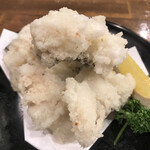 Shamoryouri Shamo Den - ☆ うつぼの天ぷら　身がふわっふわっ♪淡白な味わいに塩が合います。柚子サワーとの相性も良かったです＾＾