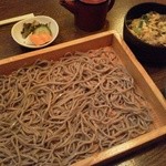 そば茶屋 芭蕉庵 - ランチ　板そば＆牛とじご飯(800円)