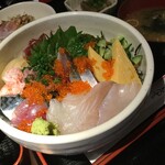 Saba Gin - 今日の海鮮丼¥1000税込　生鯖、〆鯖、鮃昆布〆、鮪タタキ
