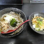 山形そば 竹屋 - 冷たい肉蕎麦とミニ丼