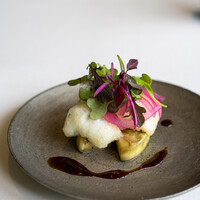 レストラン オオツ - 2020.7 明石鱧のベニエと水茄子