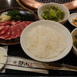 焼肉 雅山 - カルビ＆ロース焼定食　1000円