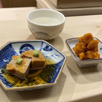 日本橋蛎殻町 すぎた - あん肝とウニ味噌漬けと新政