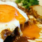 太陽のカフェ - たまごがとろぉ～りなハンバーグ