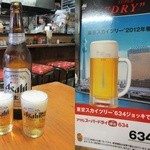 岩金 - 瓶ビールとスカイツリージョッキ