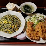 サウスヴィラ - グリーン炒飯セット(900円税)です。