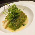 レストラン ラ・フロレゾン・ドゥ・タケウチ - 小豆ハタとイワガキ　