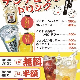 Free if you roll! Chinchirorin drink (highball & sour)♪