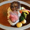 カフェ ゼノン - カレーとデミグラスのよくばり２色ライス￥１２００ (サラダ・スープ・ドリンク付き) 