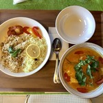 スプーンソング - フィッシュマラバールとレモンライス&ナッツプラオプレート