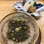 赤坂 菊乃井 - 昼懐石１２１００円。もずく雑炊。出汁とお米を存分に楽しめます（╹◡╹）（╹◡╹）。冷たい雑炊、初体験なので当たり前ですが、私史上最高のものです（╹◡╹）（╹◡╹）