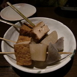 娘芋 - お通し　八丁味噌おでん