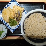 角中うどん店 - 鶏天ざるうどん（3玉）