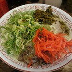 本場博多 長浜ラーメン まるむら 東陽町店 - トッピング後のマイらーめん