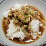 ラーメン巌哲 - 賄いつけ麺「餃子」ご飯割り