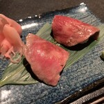 燦糺 - 黒毛和牛サーロイン炙り寿司