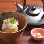 Maguro Shabushabu Taimeshi Souen - 真鯛の焼きおにぎり茶漬け