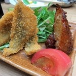 季節料理 藤原 - スズキのフライとごぼう天